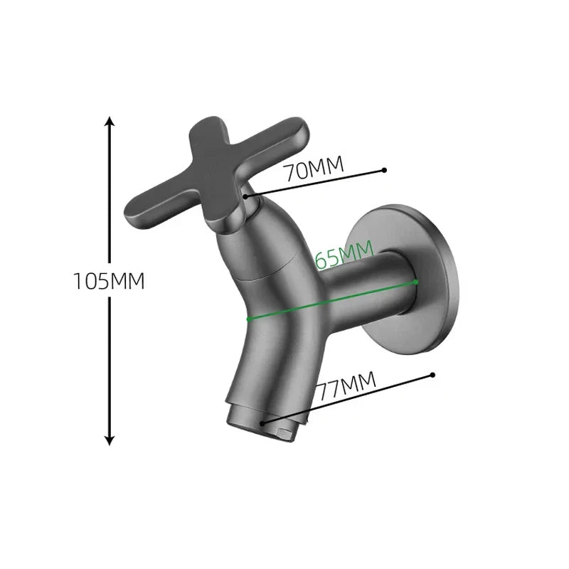 Wall-Mount Cold Water Faucet – Brass Single-Handle Tap for Bathroom, Laundry, Outdoor Use | Thomler