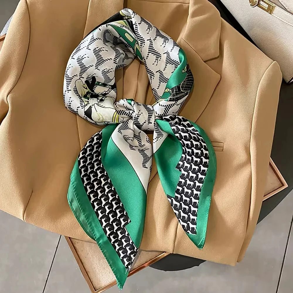 Silky Polyester Square Scarf for Women Multipurpose Head Wrap Neck Tie Hair Accessory 27.5×27.5 in | Thomler