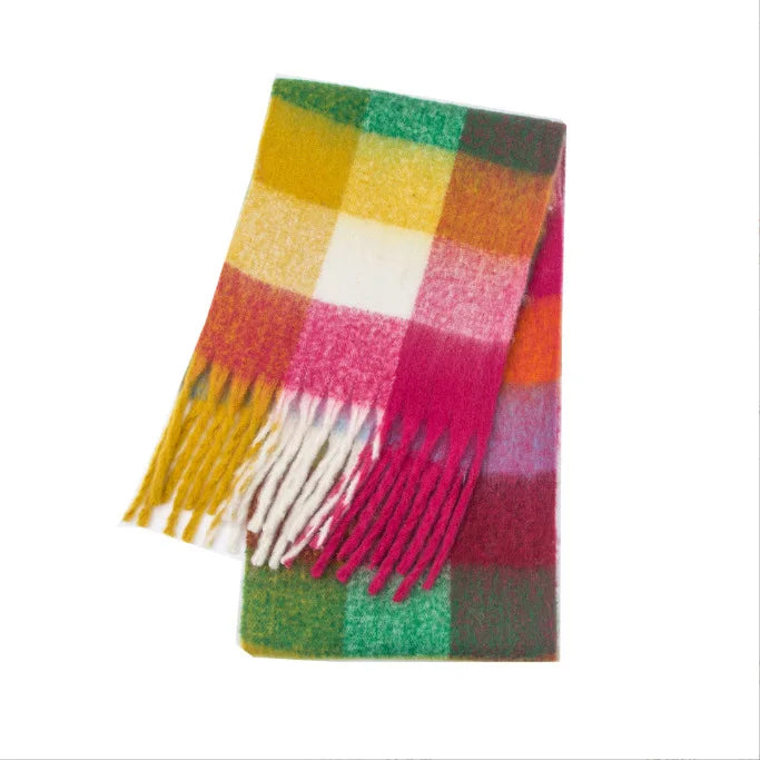 Rainbow Cashmere Winter Scarf – Soft & Warm Oversized Shawl Wrap for Women | Thomler