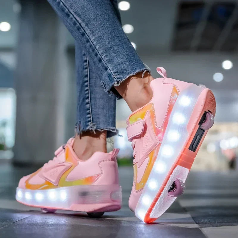 Light-Up Roller Sneakers for Kids – Illuminated Wheels with LED Lights for Boys & Girls – Skate Shoes with Retractable Wheels | Thomler