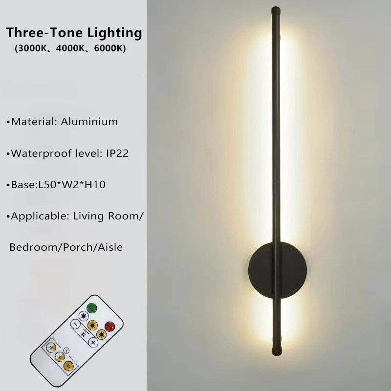 Rechargeable Magnetic 20-Inch Wall Light with Up/Down Glow – Black & Gold Wireless LED for Living Room, Bedroom, Hallway & Closet | Thomler