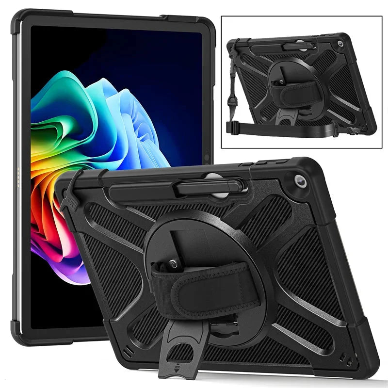 Rotating Protective Case for Microsoft Surface Pro 12 with Hand Strap & Kickstand – Black or Clear | Thomler
