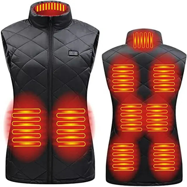 Women's USB Heated Vest with Infrared Heat Zones for Cold Weather | Lightweight Rechargeable Warming Jacket for Fall Winter Outdoor | Thomler