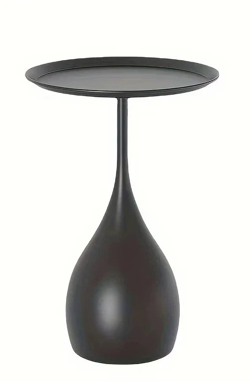 Rolling Metal Side Table with Round Top – Compact Accent for Living Room & Bedroom | Thomler