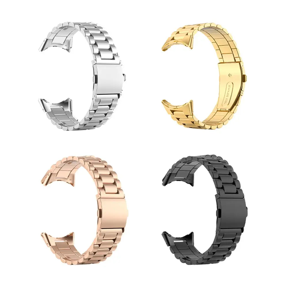 Steel Bracelet-Style Band for Google Pixel Watch & Pixel Watch 2 – Secure Link Design – Compatible with 41mm Case – 8 Finishes – Clasp | Thomler