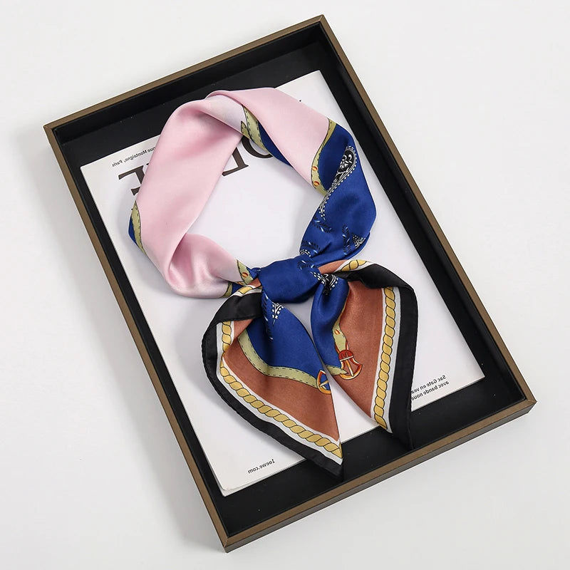 Silky Square Neck Scarf for Women – Multi-Wear Accessory – Hair Tie, Headwrap, Satin Bandana – Versatile Fashion Accent | Thomler