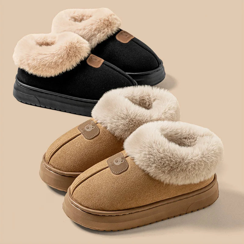 Fleece gevoerde winterpantoffels voor heren Dames met enkelbedekking Dikke zool Lichtgewicht Eva Indoor Outdoor Warme huisschoenen Meerdere C