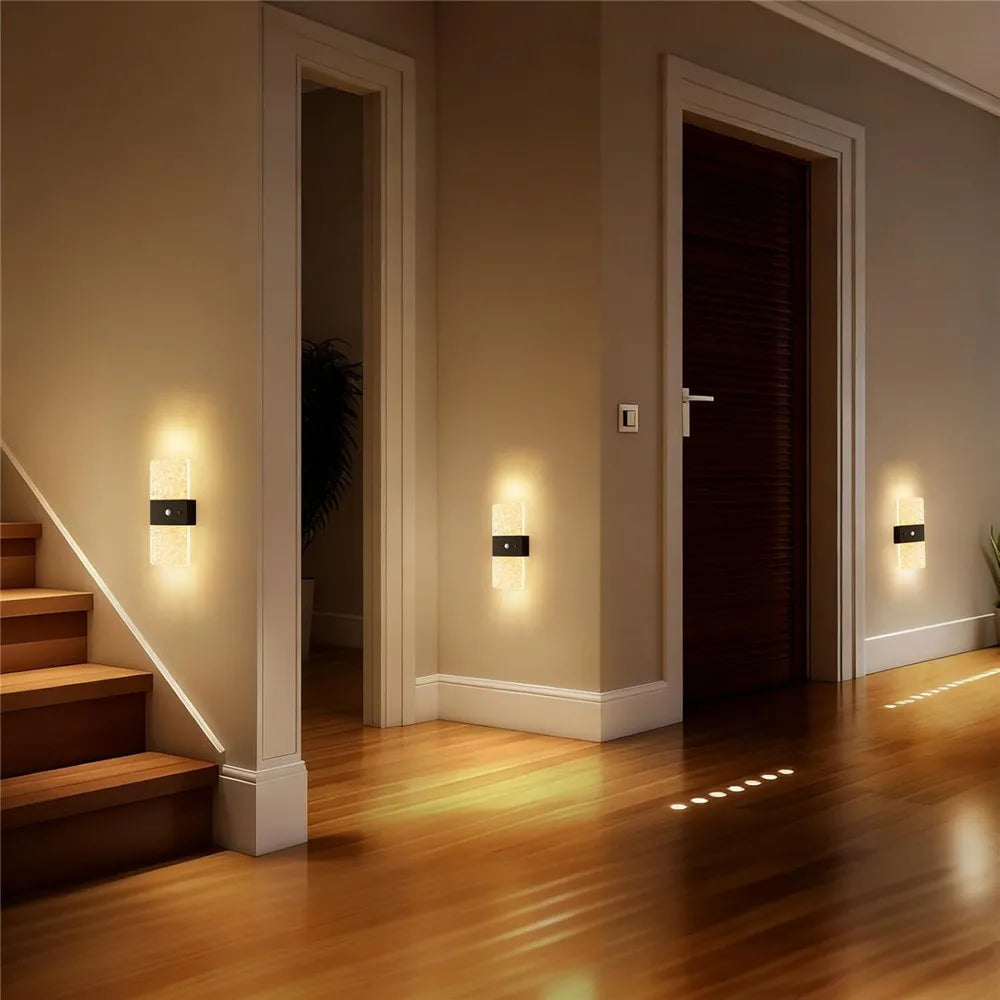 Rechargeable Motion-Activated LED Wall Sconce 2-Pack – Wireless Dimmable Accent Lights for Hallways, Bedrooms & Stairs | Thomler