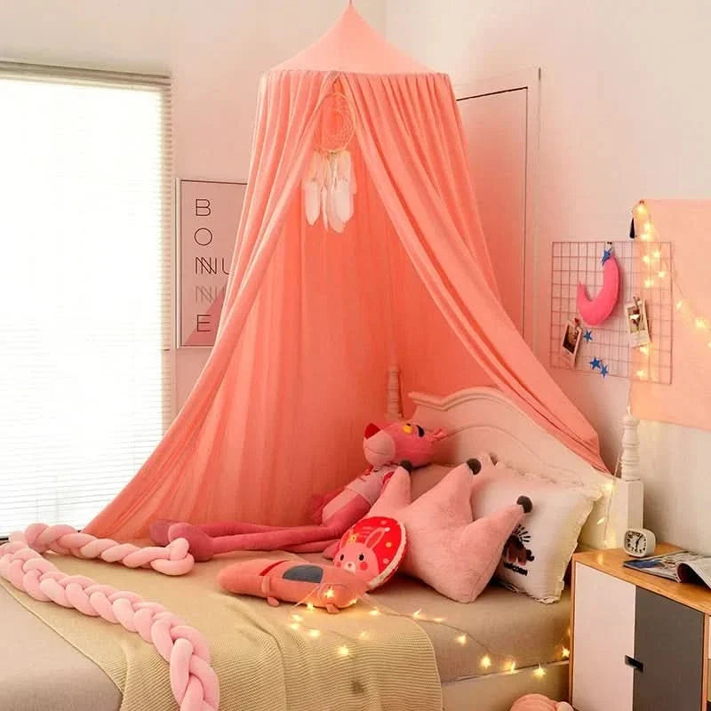 Sheer Fabric Play Tent Canopy for Girls' Bedroom & Reading Nook – Ceiling-Mounted Playhouse Drape | Thomler