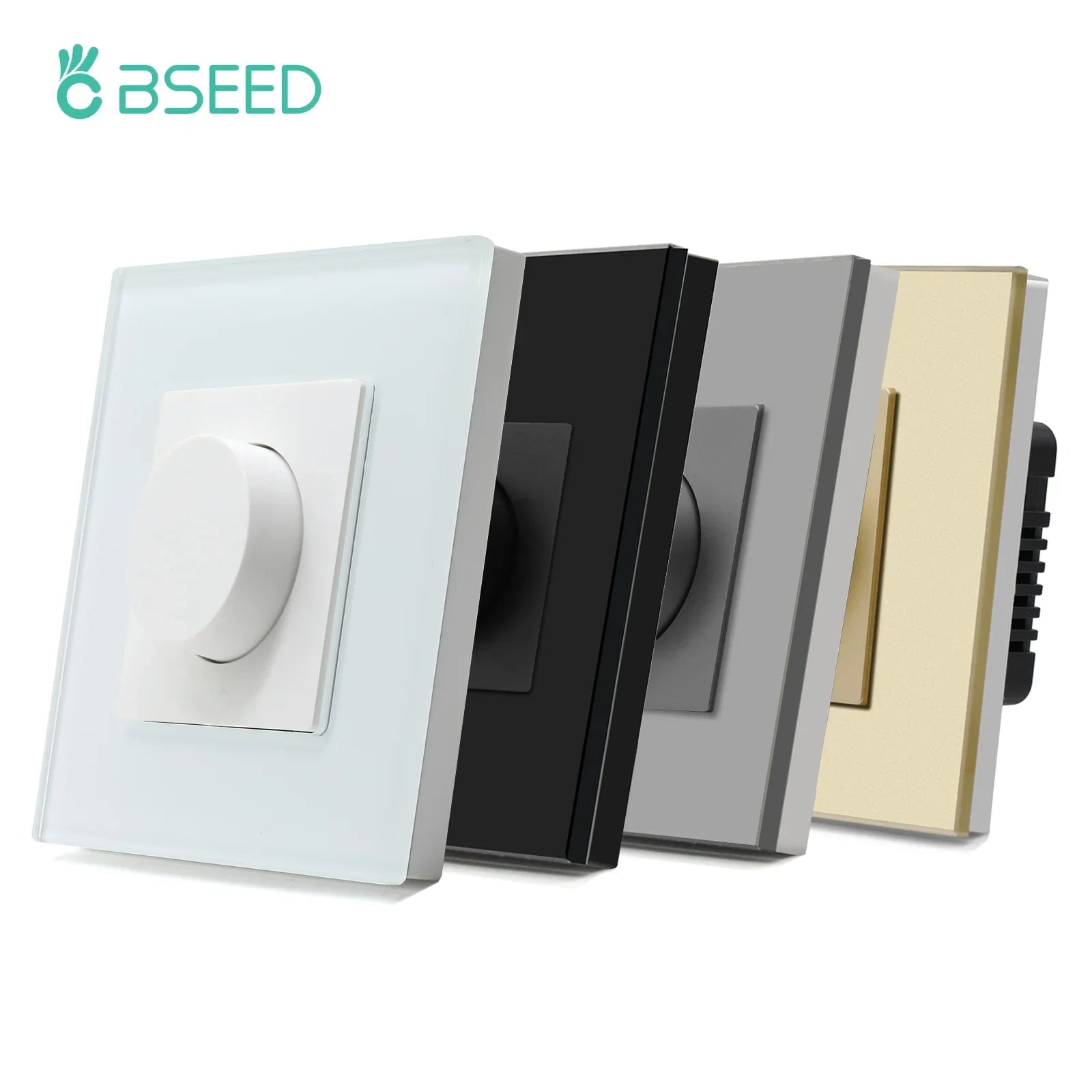 Wall Dimmer Glass Panel 8.6 cm (3.4") Rotary LED Lighting Control Home Living Room Bedroom Light Switch | Thomler