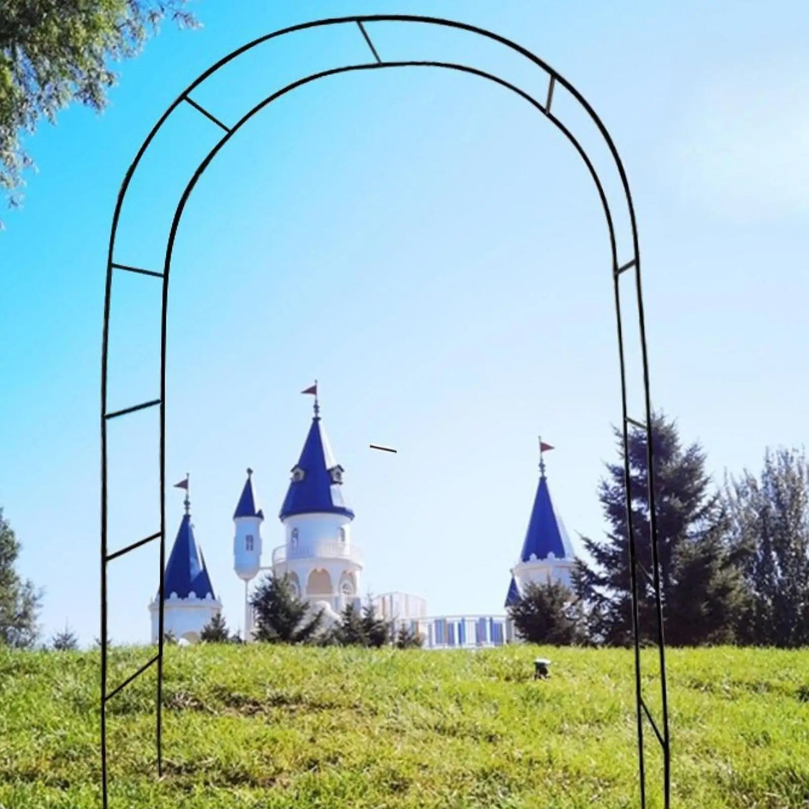 Garden Arch Iron 240.0 cm 94.5" Gothic Rose Climbing Plant Wedding Outdoor Patio Support Frame | Thomler