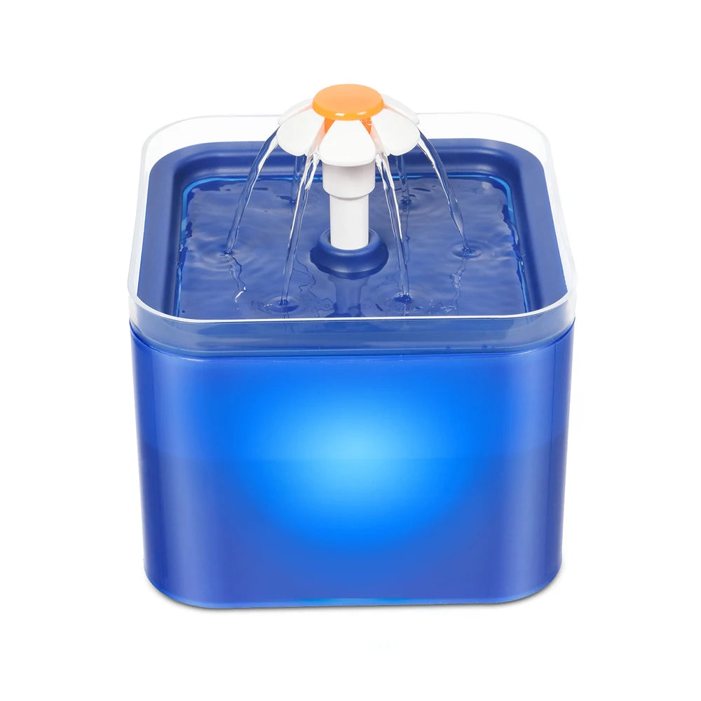 67 oz Recirculating Pet Drinking Station with Illuminated Basin, Multi-Filter Water Flow System for Dogs & Cats | Thomler