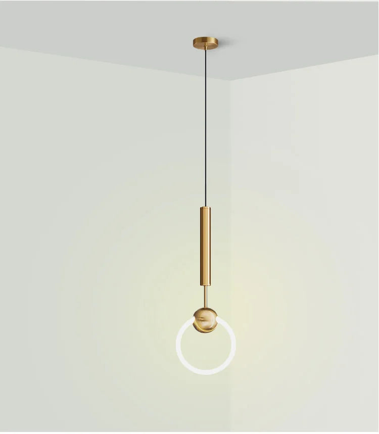 Modern Circular LED Ceiling Pendant – Sleek Aluminum Downlight for Dining Room, Bedroom & Entryway – Adjustable Drop Height – Warm/Cool | Thomler