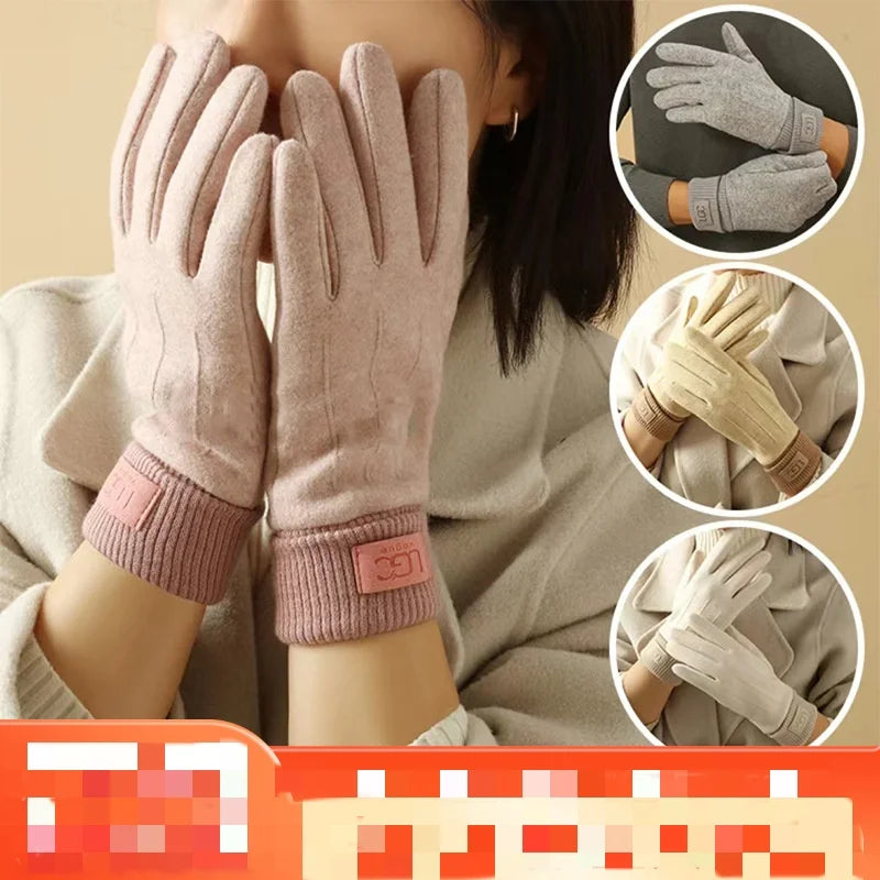 Soft Fleece-Lined Touchscreen Gloves for Women – Full-Finger Design for Cold Weather Cycling, Outdoor Activities & Everyday Warmth | Thomler