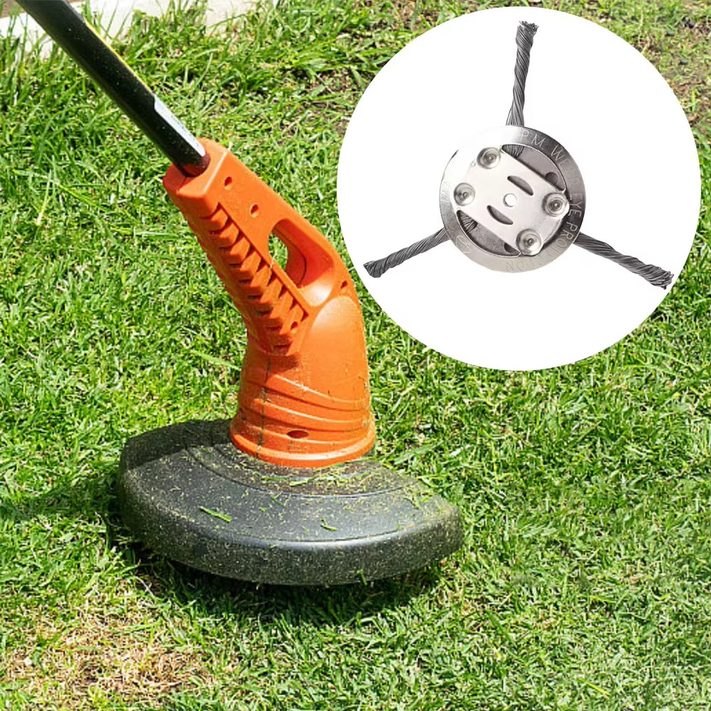 Steel Wire Brush Trimmer Attachment for String Trimmers – Heavy-Duty Weed & Rust Removal Head for Lawn, Patio & Surface Cleaning | Thomler