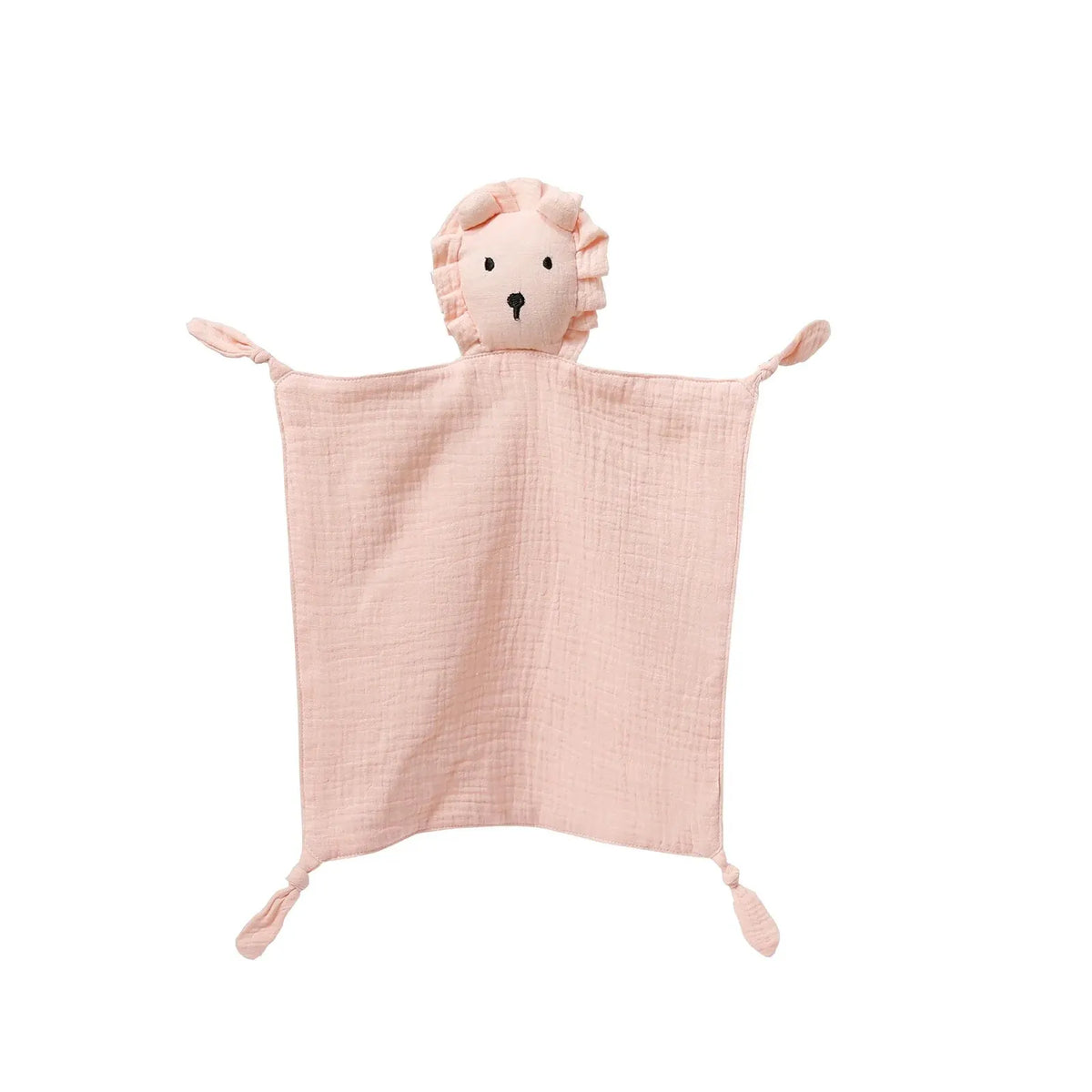 Infant Security Blanket with Stuffed Animal Head – Soft Cotton Muslin Lovey for Newborns & Toddlers – Soothing Sleep Companion Toy | Thomler