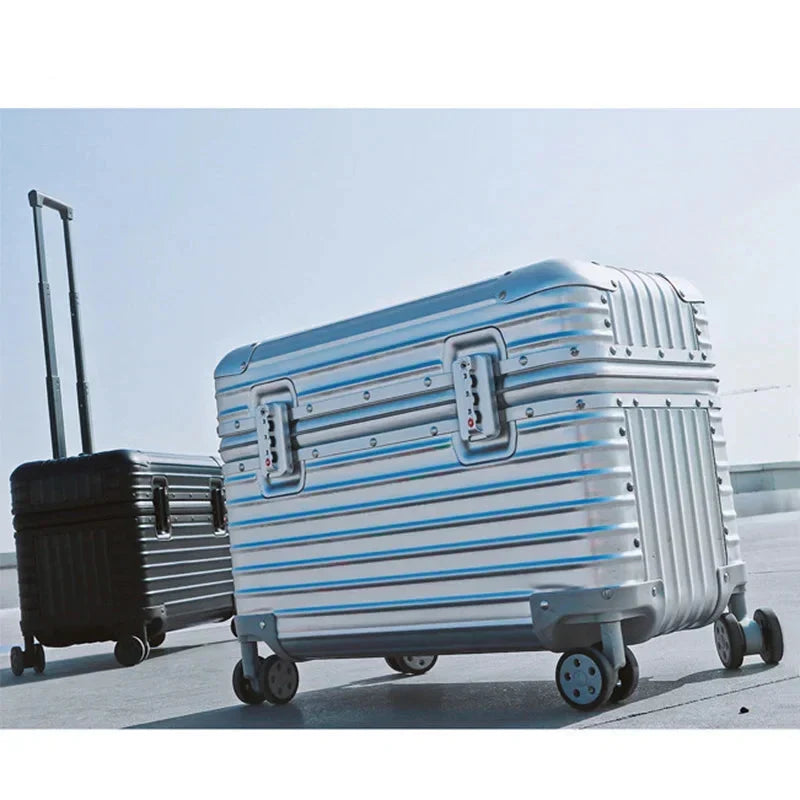 Hard Shell Luggage Aluminum-Magnesium Spinner Suitcase TSA Lock Travel Carry-On and Checked Baggage Set for Business Trips Vacation | Thomler
