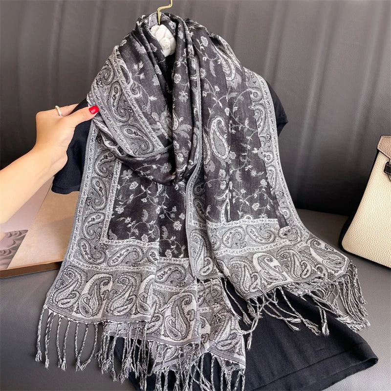 Soft Cotton-Blend Winter Wrap Scarf for Women – Lightweight Shawl for Fall & Cold Weather | Thomler