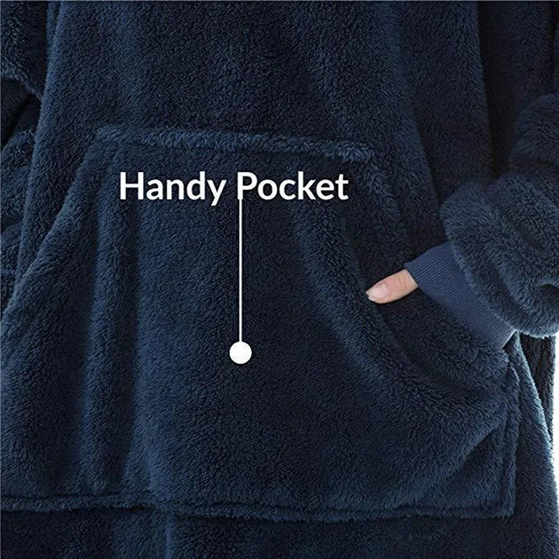 Wearable Blanket Hoodie with Sleeves – Oversized Reversible Fleece Throw Sweatshirt for Adults & Couples – Ultra Soft Plush Loungewear for | Thomler