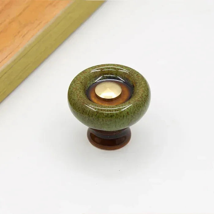 Cabinet Knob Ceramic 3.2 cm Round Furniture Drawer Kitchen Cupboard Handle Replacement Hardware | Thomler