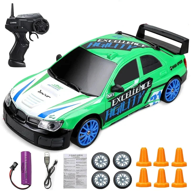 RC Mini Drift Car Remote Control Racing Toy with LED Lights & Rechargeable Battery for Kids & Adults | Thomler