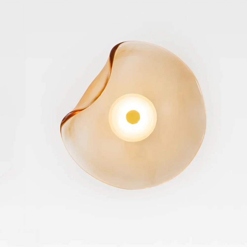Modern Glass Wall Sconce LED Light Gray Blue Amber Finish for Bedroom Bathroom Kitchen Foyer Hallway Contemporary Lighting Fixture | Thomler