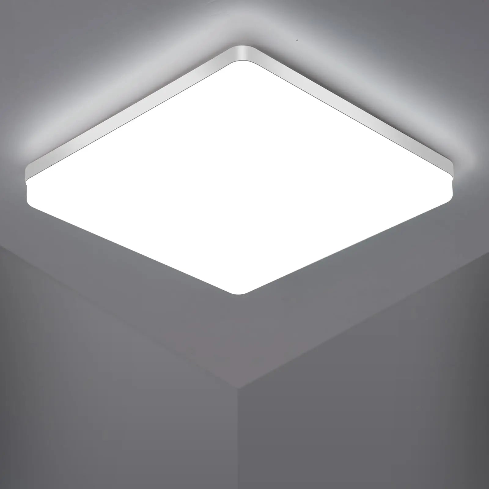 Ceiling Light ABS 48W Cool White Bathroom Kitchen Hallway Square LED Flush Mount Damp Area Lighting 5400LM | Thomler