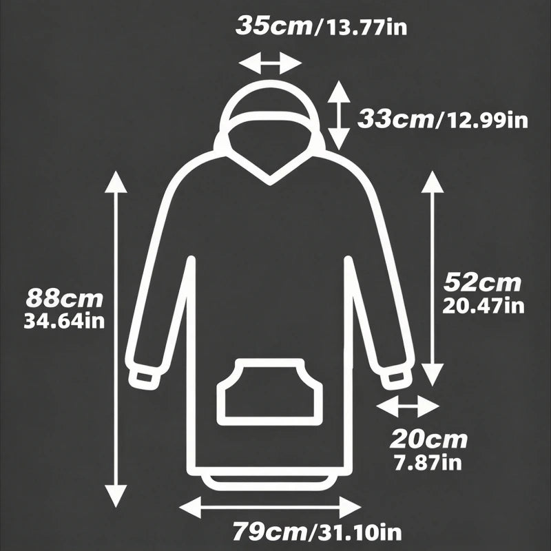 Oversized Wearable Blanket Hoodie with Kangaroo Pocket – Plush Reversible Throw Sweatshirt for Lounging, Couch, Bed & TV | Thomler