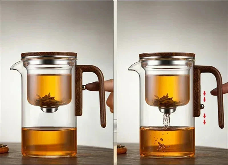 Heat-Resistant Glass Teapot with Removable Infuser Basket for Loose Leaf & Herbal Tea – 34 fl oz & 24 fl oz | Thomler