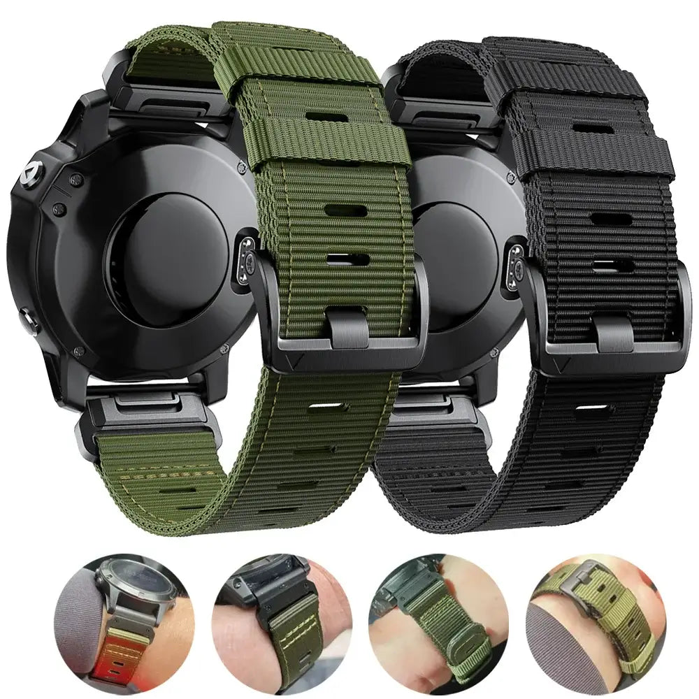 Tactical Woven Smartwatch Strap | Quick-Release Replacement Band for Fitness Tracking | Adjustable Lightweight Nylon Wristband | Thomler