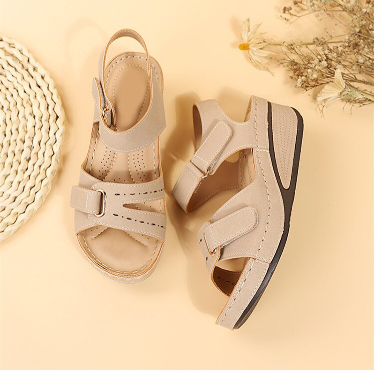 Women's Arch Support Sandals with Adjustable Hook & Loop Straps – Cushioned Footbed, Anti-Slip Sole for All-Day Comfort, Summer Walking | Thomler