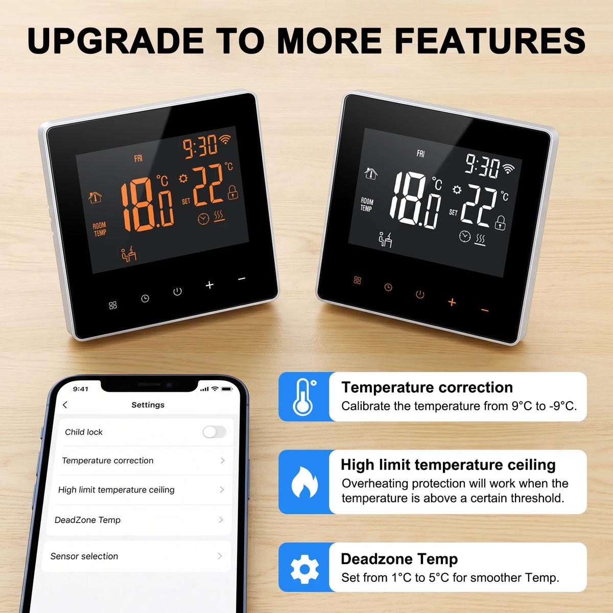 WiFi Smart Thermostat for Radiant Floor Heating – 16A Touchscreen Temperature Controller, Voice Control Compatible, Weekly Scheduling | Thomler