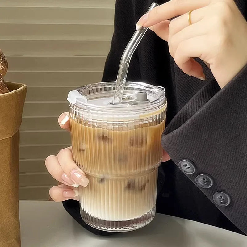 Travel Tumbler Borosilicate Glass 5 in 12 cm Heat-Resistant To-Go Cup Small Large Portable Coffee Tea Juice | Thomler