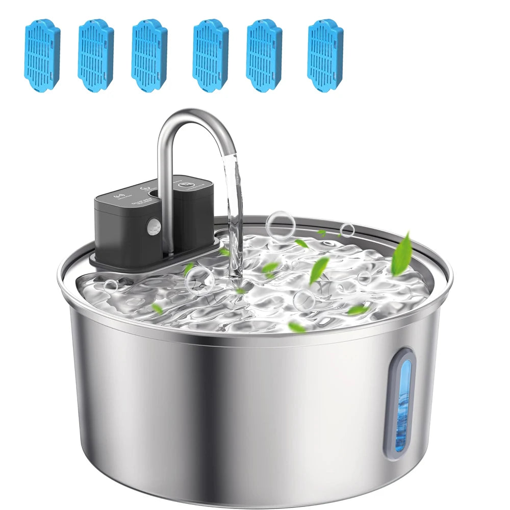 Rechargeable Motion-Activated Pet Hydration Station – 101 fl oz Stainless Construction, Battery-Powered Circulation System for Dogs & | Thomler