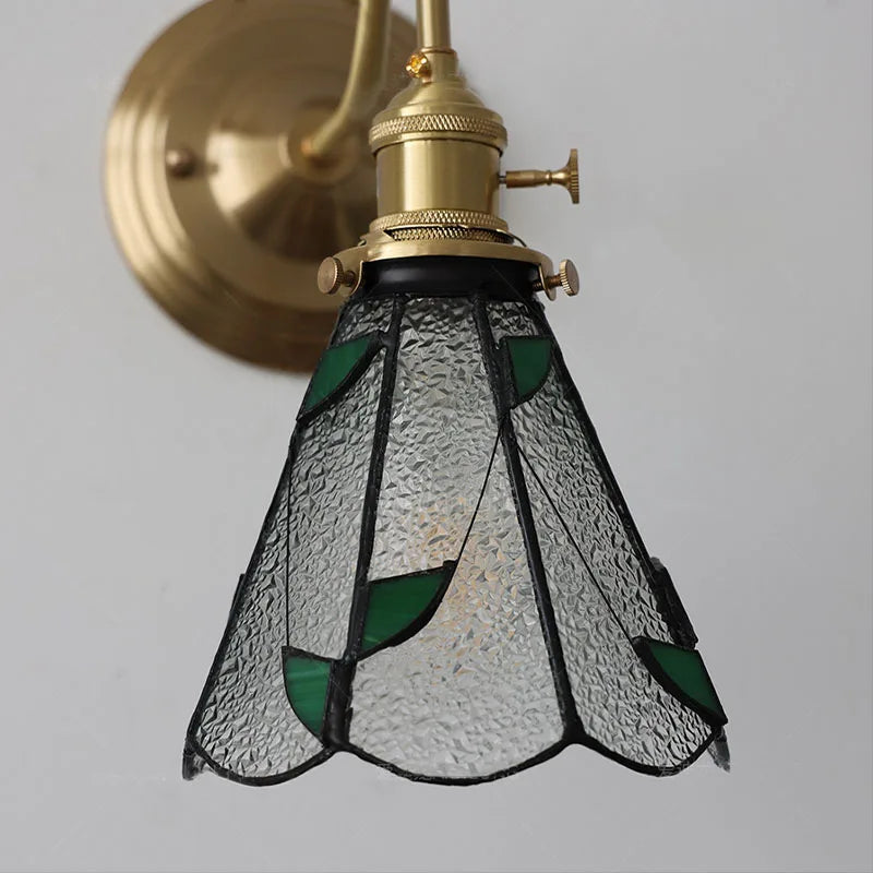 Wall Lamp Stained Glass E27 26.0 cm Green Bedroom Hallway Tiffany Style Vintage Lighting | Thomler
