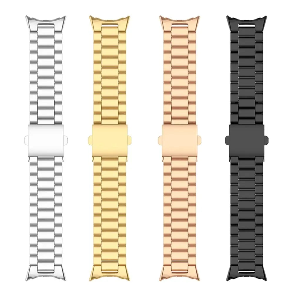 Steel Bracelet-Style Band for Google Pixel Watch & Pixel Watch 2 – Secure Link Design – Compatible with 41mm Case – 8 Finishes – Clasp | Thomler