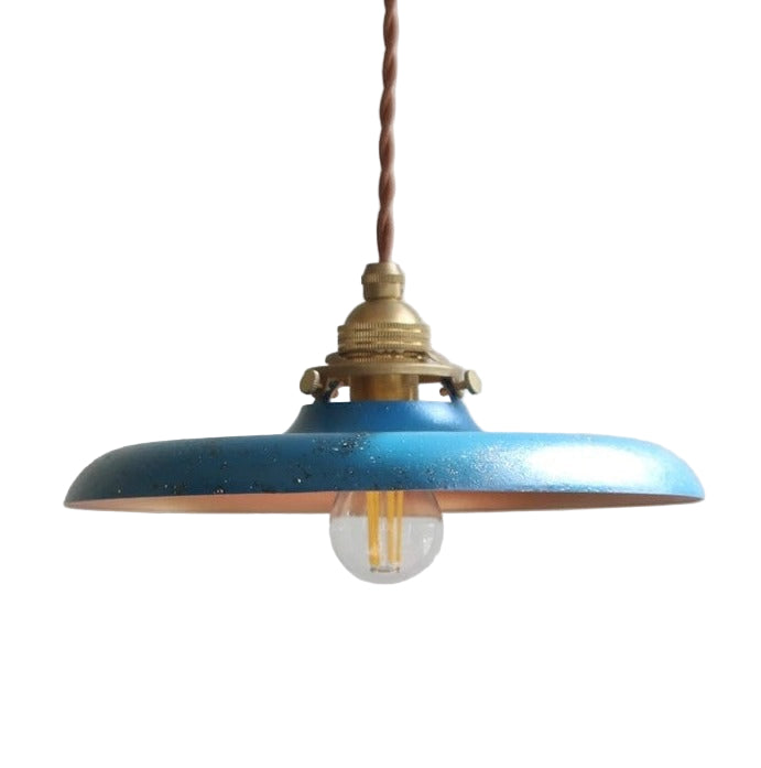 Pendant Light Iron 13.8 in Blue Adjustable Kitchen Island Dining Industrial Vintage Hanging Ceiling Lamp | Thomler