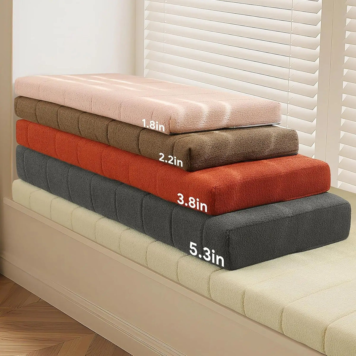 Plush Velvet Bench Cushion – Rectangle Indoor Outdoor Window Seat Pad with Memory Foam & Non-Slip Base for Chairs, Patios, Garden Swings | Thomler