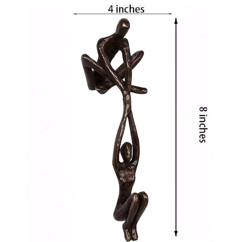 Decorative Sculpture Polystone 20.3 cm Black Living Room Shelf Abstract Art Ornament | Thomler