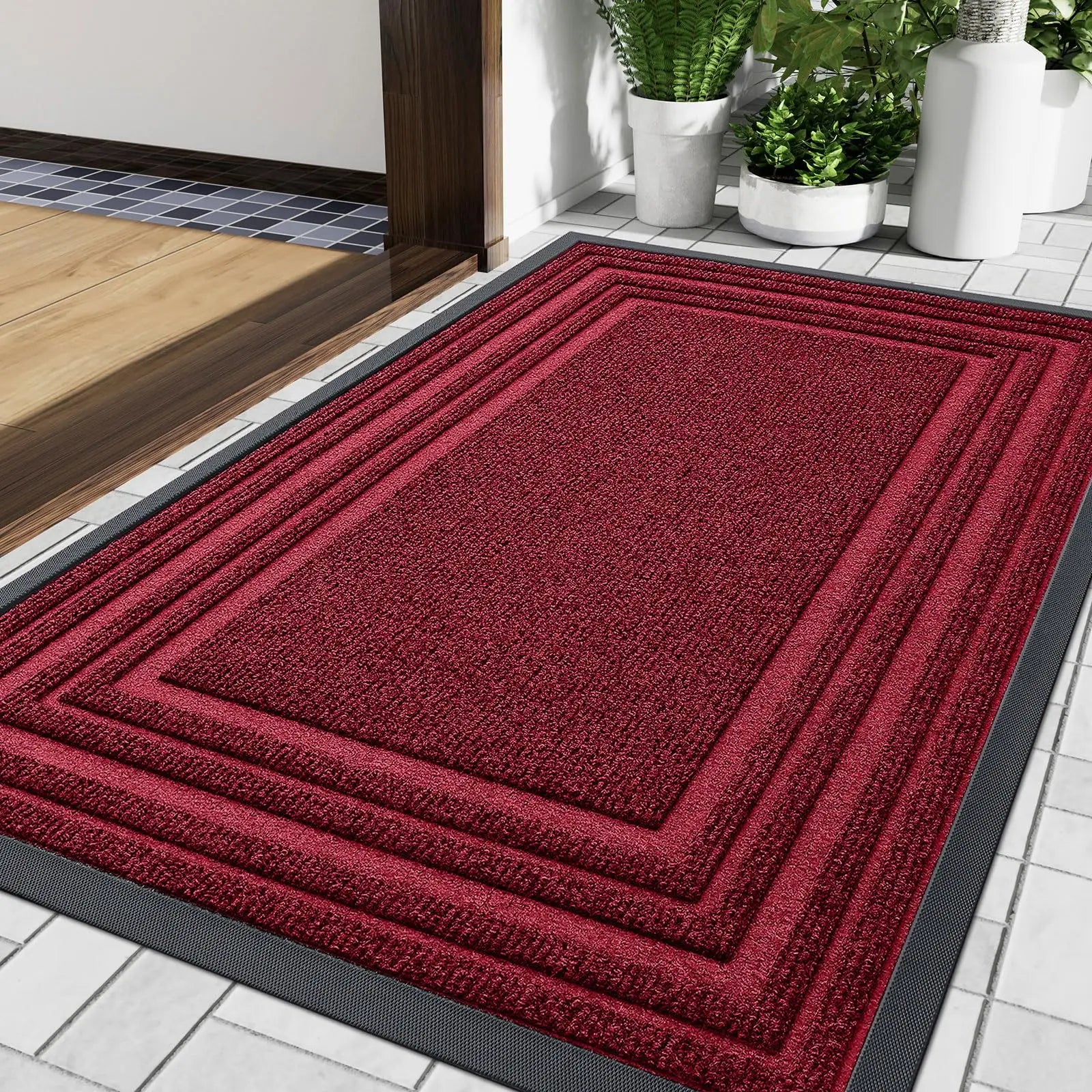 Slim Rubber-Backed Entrance Mat – Non-Slip Indoor Outdoor Doormat for Front Door, Porch & Hallway | Thomler
