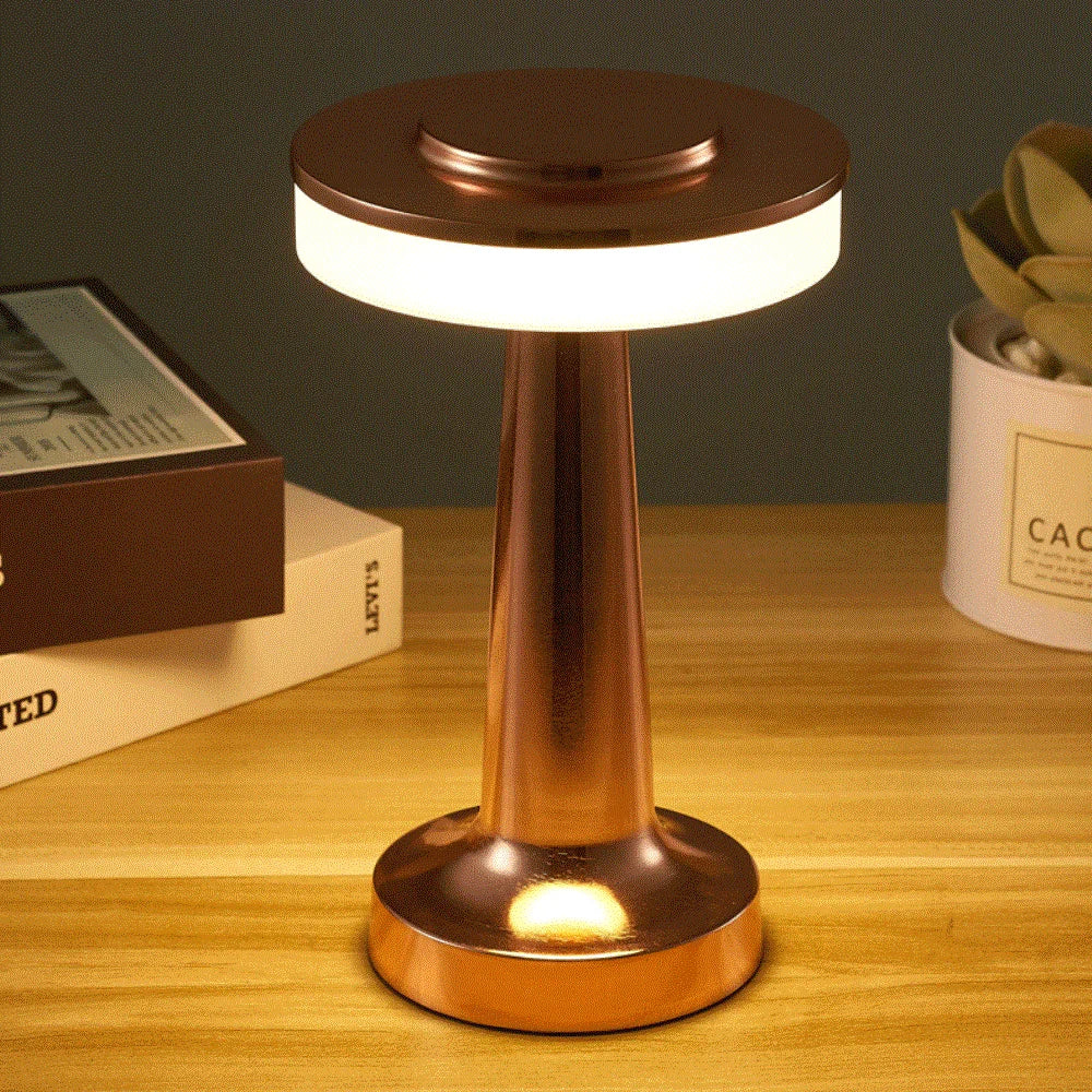 Table Lamp Iron Acrylic 9 in Portable Bedroom Nightstand Adjustable Touch Control LED Lighting | Thomler