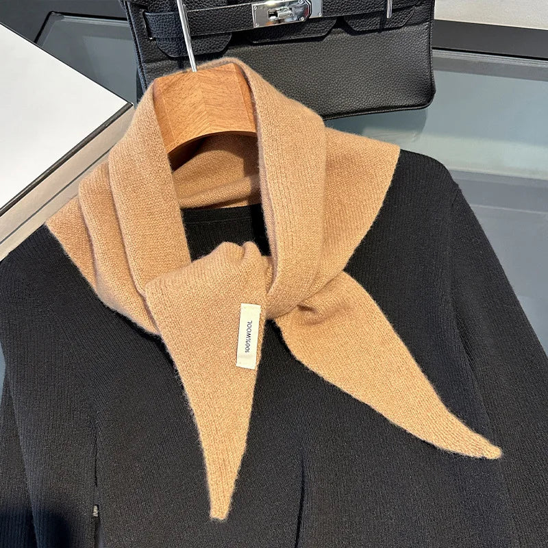 Pure Wool Triangle Scarf for Women – Oversized Warm Wrap Shawl in Solid Colors for Fall & Winter | Thomler