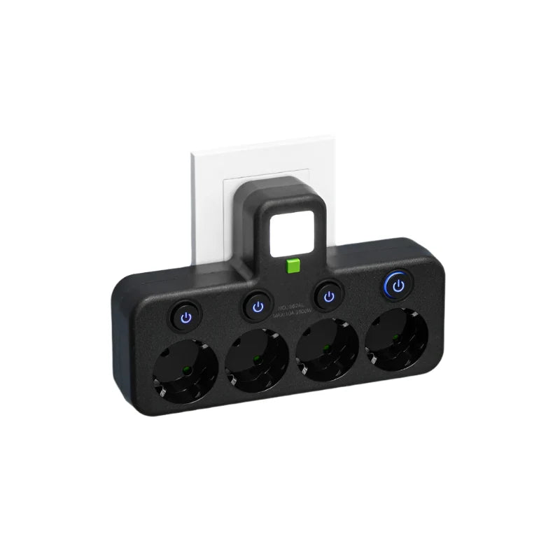 Power Strip with USB-C & Dual USB Ports – 4-Outlet Surge Protector with On/Off Switch – 2500W Flame-Resistant Extension Cord for Home | Thomler