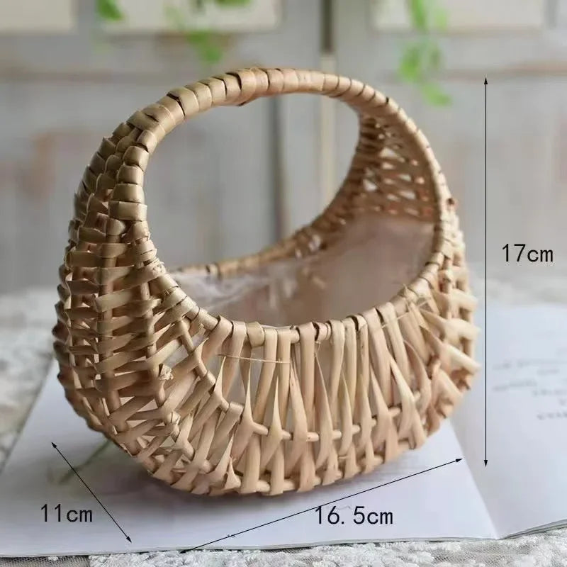 Plant Basket Seagrass Woven 35.0 cm Natural Indoor Outdoor Decorative Storage Planter Boho Scandinavian Rustic Home Decor | Thomler