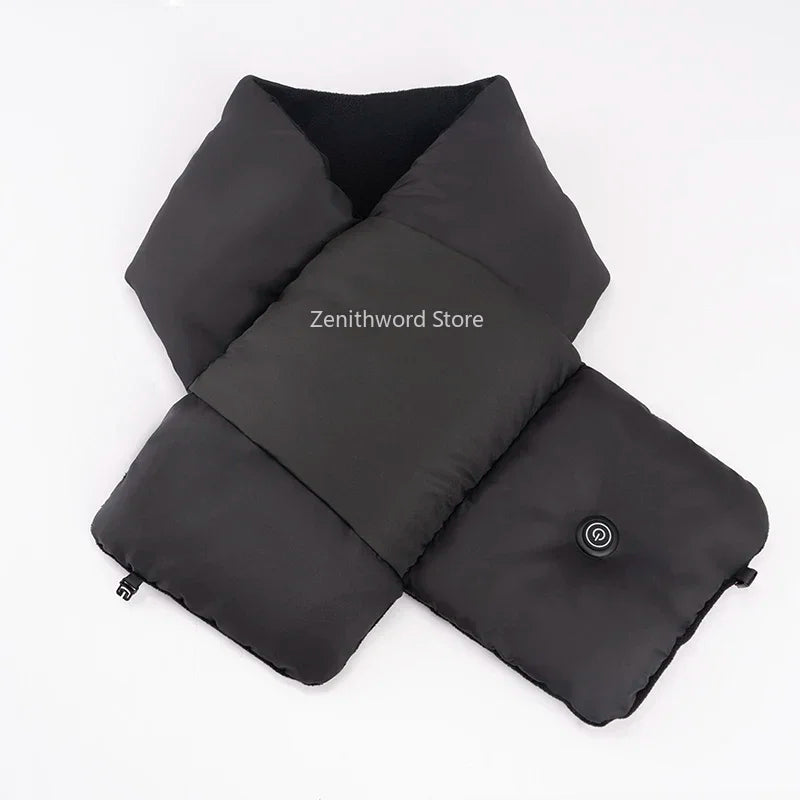 USB Rechargeable Heated Neck Wrap with Plush Fleece Lining – Portable Thermal Scarf for Winter Outdoor Activities | Thomler