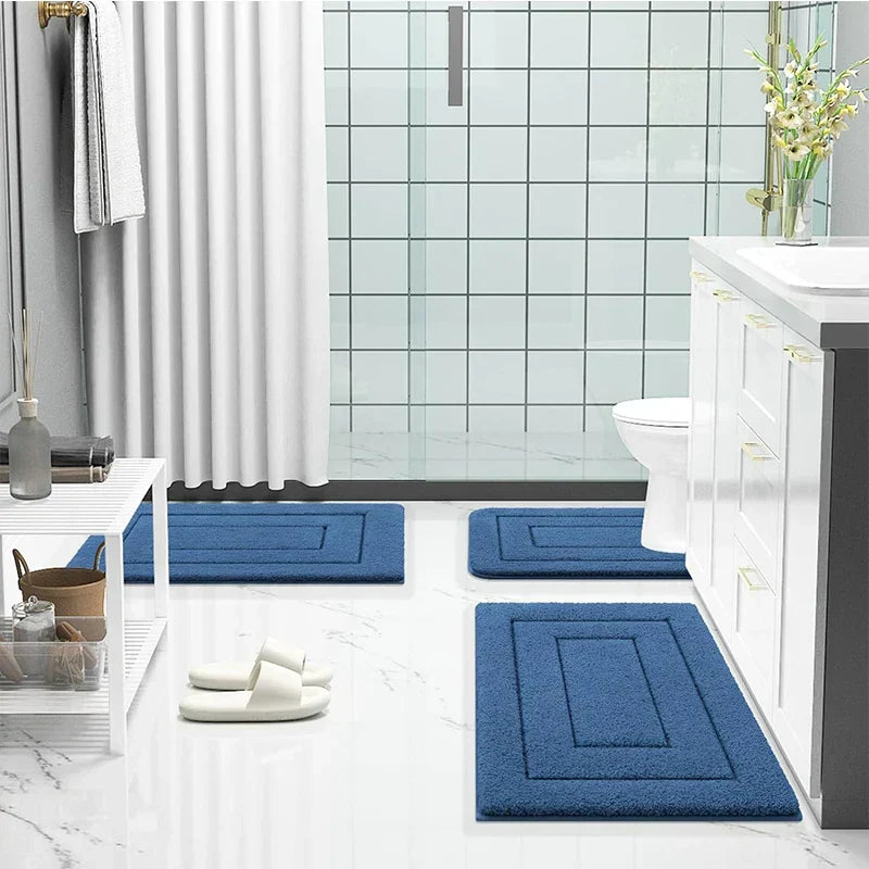 Double-Layer Microfiber Bath Mat with Non-Slip Backing – Ultra Absorbent Plush Velvet Bathroom Rug for Safety & Comfort | Thomler