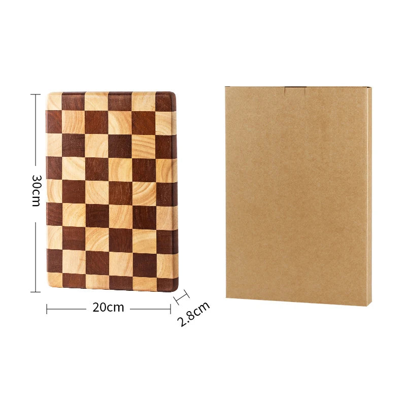 Heavy-Duty Rubberwood Cutting Board Reversible Serving Platter for Chopping Meat Bread Vegetables & Fruits | Thomler