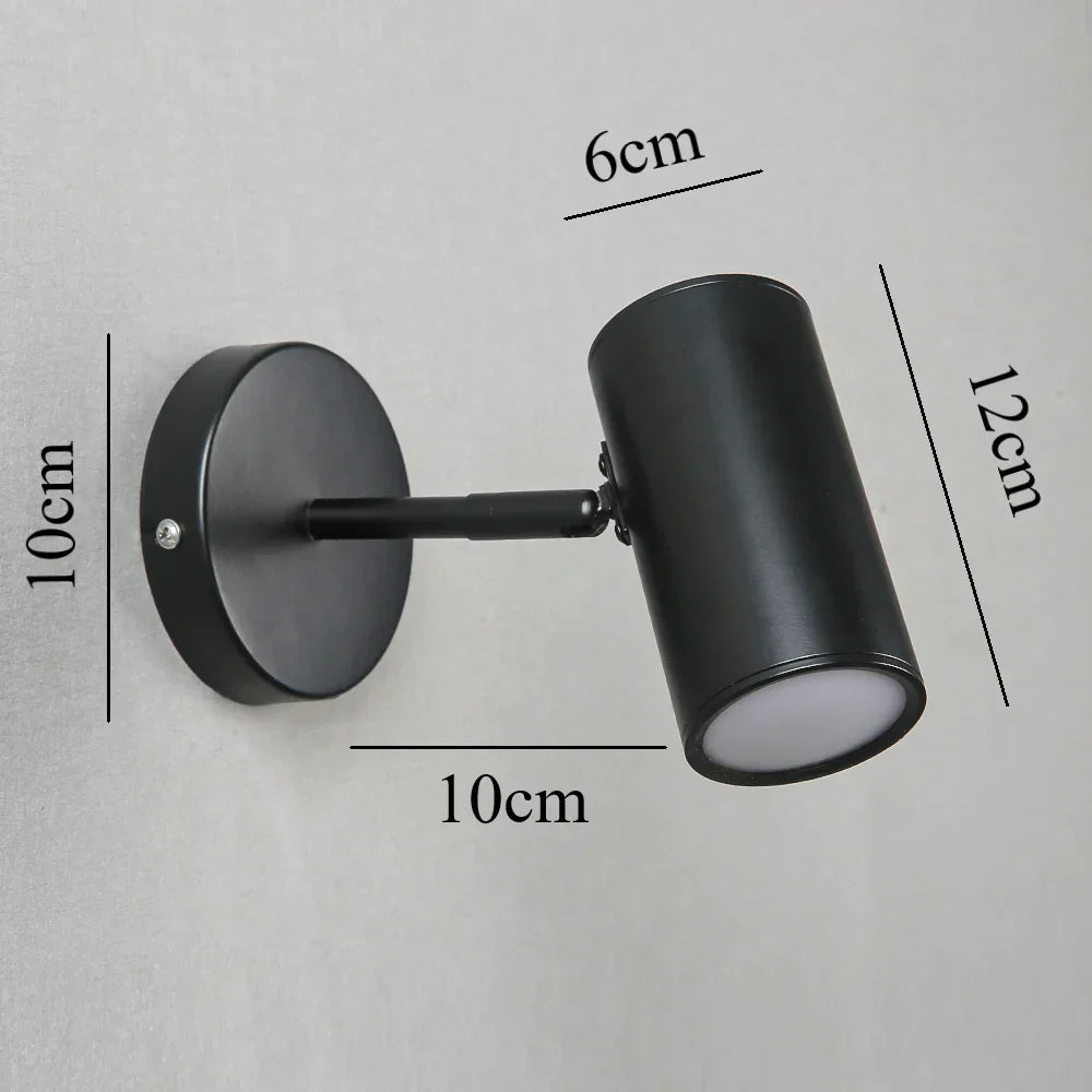 Wall Spotlight Metal 12.0 cm Integrated LED Bedroom Reading Accent Light Adjustable Rotating Hallway Artwork Lamp | Thomler