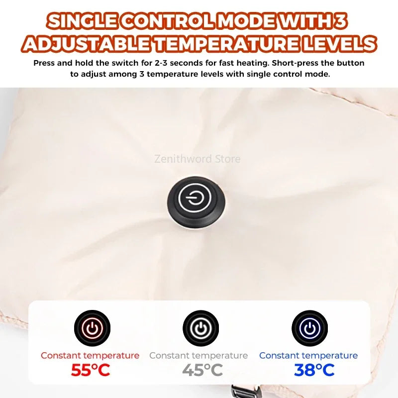 USB Rechargeable Heated Neck Wrap with Plush Fleece Lining – Portable Thermal Scarf for Winter Outdoor Activities | Thomler