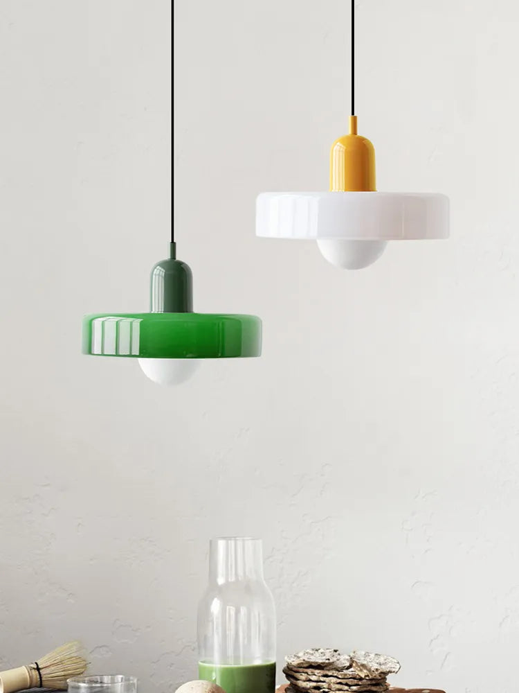 Two-Tone Glass Drop Ceiling Light Fixture for Kitchen Island Dining Room Modern Hanging Lamp | Thomler